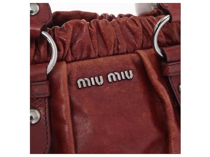Borsa a mano Miu Miu in pelle 2way marrone argento autentica 167652M - Ansicht 22