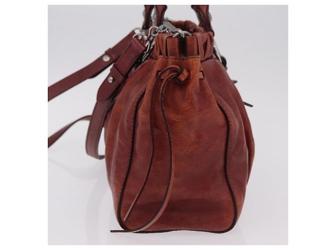 Borsa a mano Miu Miu in pelle 2way marrone argento autentica 167652M - Ansicht 3