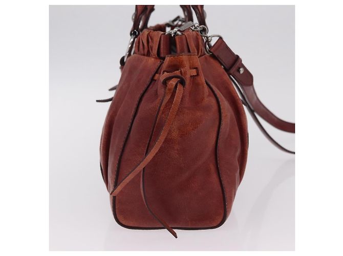Borsa a mano Miu Miu in pelle 2way marrone argento autentica 167652M - Ansicht 4