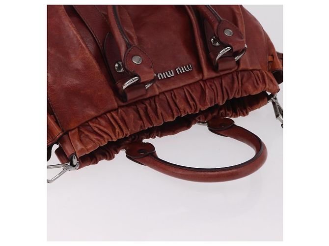 Borsa a mano Miu Miu in pelle 2way marrone argento autentica 167652M - Ansicht 6