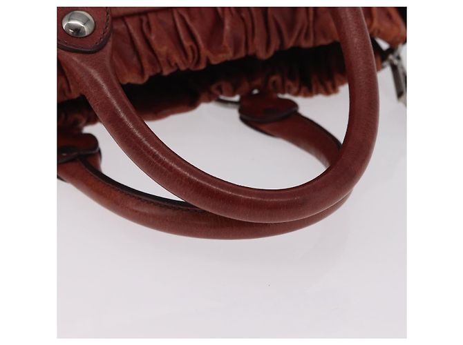 Borsa a mano Miu Miu in pelle 2way marrone argento autentica 167652M - Ansicht 7