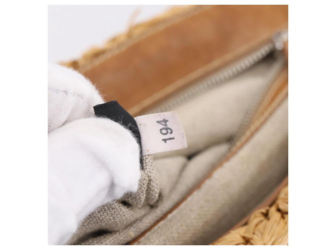 Borsa a Mano Miu Miu Raffia 2way Brown Silver Auth 167658M Marrone Argento - vista 11