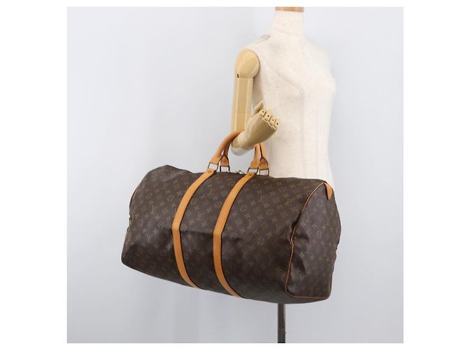 LOUIS VUITTON Monogram Keepall 55 Boston Bag M41424 LV Auth 203190V Monograma - vista 22