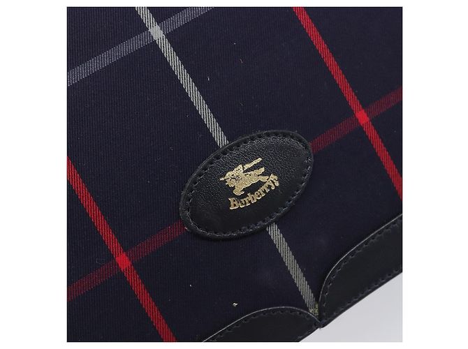 Borsa a tracolla Burberrys Nova Check Canvas Navy Gold Auth 205448 D'oro Blu navy - vista 17