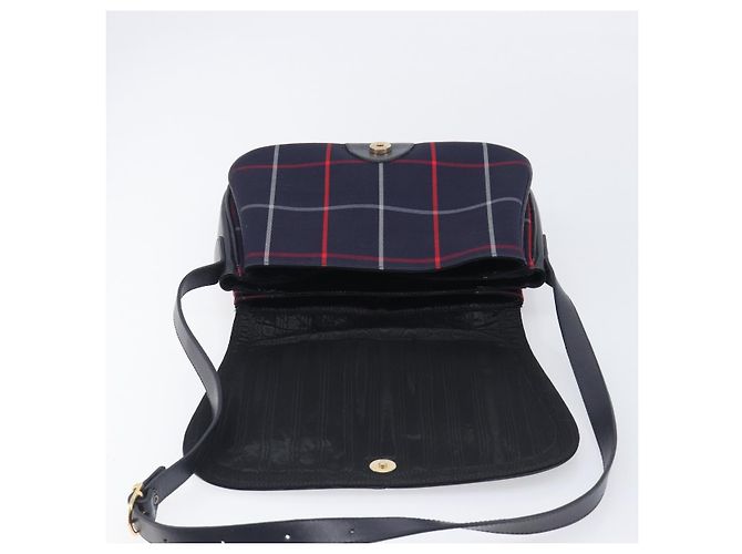 Borsa a tracolla Burberrys Nova Check Canvas Navy Gold Auth 205448 D'oro Blu navy - vista 18