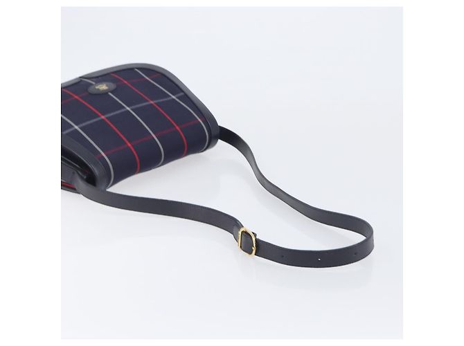 Borsa a tracolla Burberrys Nova Check Canvas Navy Gold Auth 205448 D'oro Blu navy - vista 7