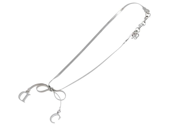 Collana Christian Dior metallo Silver Auth 205487M Argento - vista 12