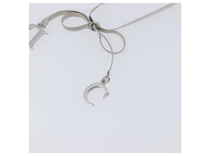 Collana Christian Dior metallo Silver Auth 205487M Argento - vista 14