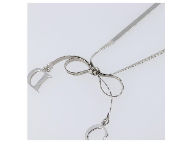 Collana Christian Dior metallo Silver Auth 205487M Argento - vista 15