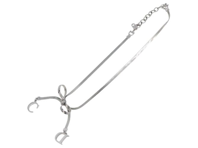 Collana Christian Dior metallo Silver Auth 205487M Argento - vista 2