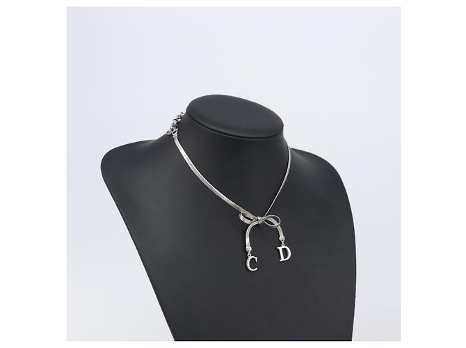 Collana Christian Dior metallo Silver Auth 205487M Argento - vista 22