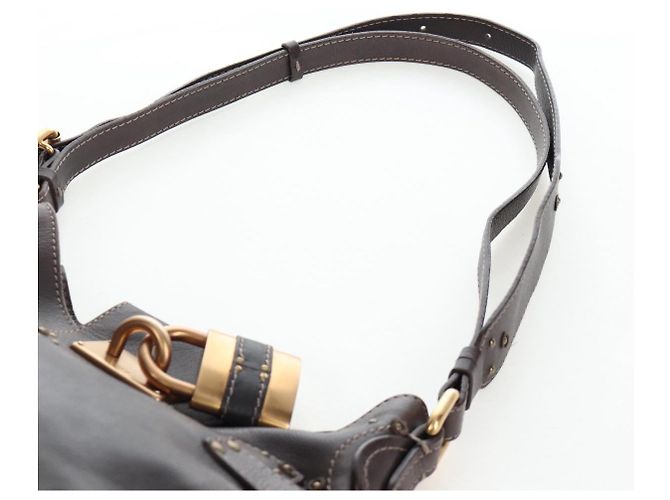 Chloé Chloe Paddington Shoulder Bag Leder 2way Braun Gold Silber Auth BA16069V Golden - Ansicht 14