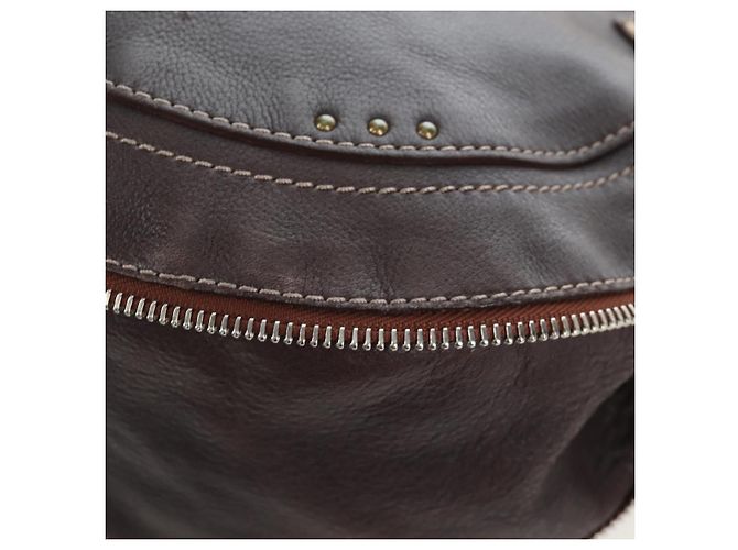 Chloé Chloe Paddington Shoulder Bag Leder 2way Braun Gold Silber Auth BA16069V Golden - Ansicht 17