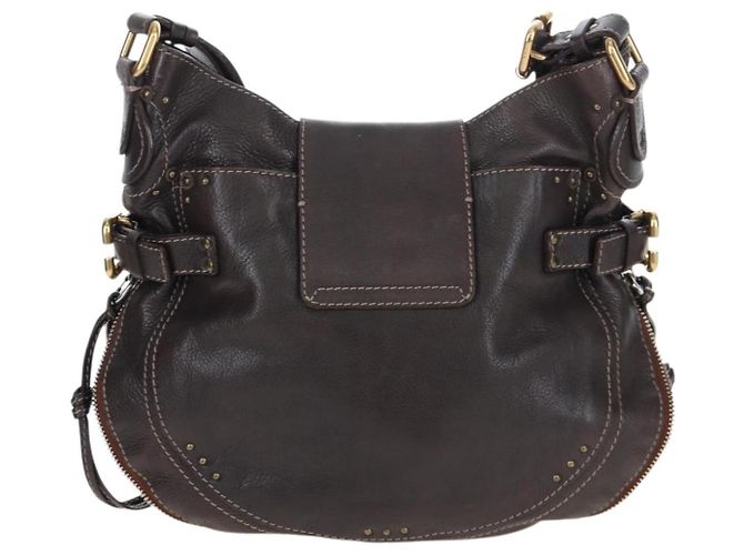 Chloé Chloe Paddington Shoulder Bag Leder 2way Braun Gold Silber Auth BA16069V Golden - Ansicht 2