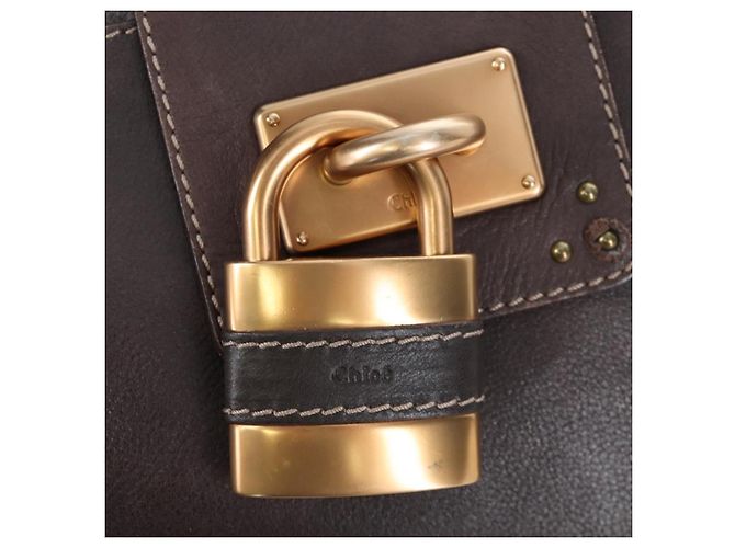 Chloé Chloe Paddington Shoulder Bag Leder 2way Braun Gold Silber Auth BA16069V Golden - Ansicht 20