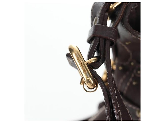Chloé Chloe Paddington Shoulder Bag Leder 2way Braun Gold Silber Auth BA16069V Golden - Ansicht 21