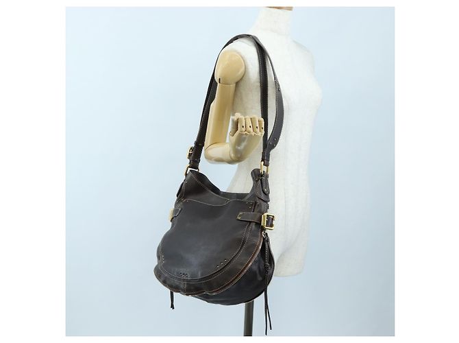 Chloé Chloe Paddington Shoulder Bag Leder 2way Braun Gold Silber Auth BA16069V Golden - Ansicht 29