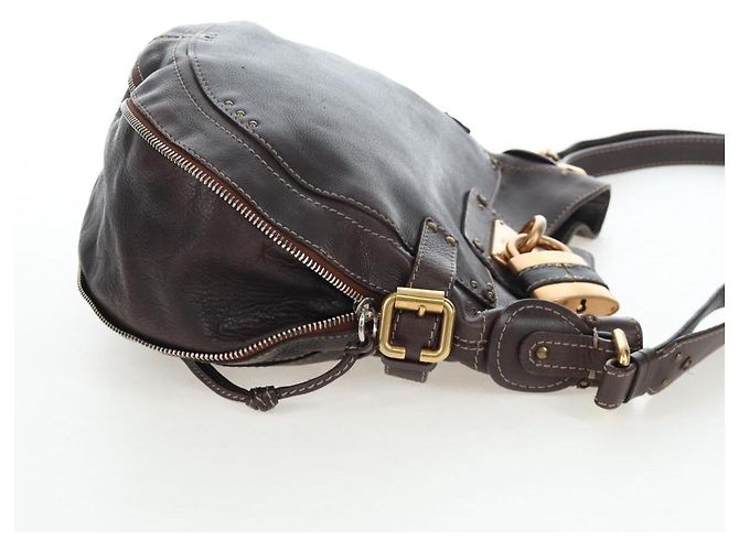 Chloé Chloe Paddington Shoulder Bag Leder 2way Braun Gold Silber Auth BA16069V Golden - Ansicht 4