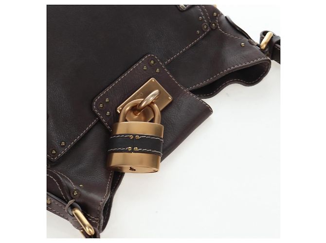Chloé Chloe Paddington Shoulder Bag Leder 2way Braun Gold Silber Auth BA16069V Golden - Ansicht 6