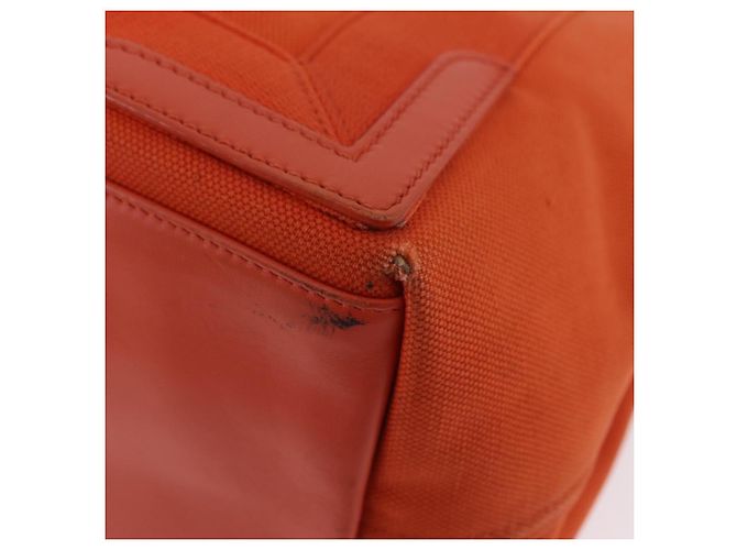 Borsa Balenciaga Navy Cabas S Tote Bag Canvas Orange Silver 339933 Auth BA16102 Argento Arancione - vista 10