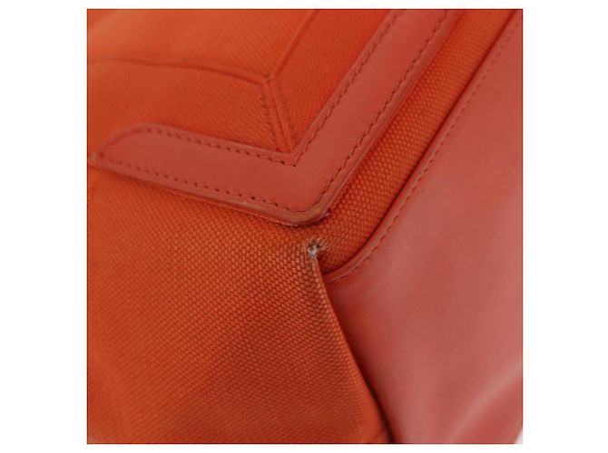 Borsa Balenciaga Navy Cabas S Tote Bag Canvas Orange Silver 339933 Auth BA16102 Argento Arancione - vista 17