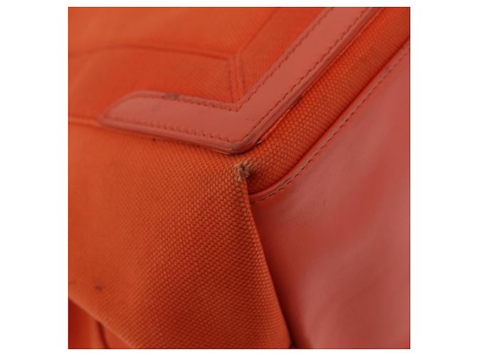 Borsa Balenciaga Navy Cabas S Tote Bag Canvas Orange Silver 339933 Auth BA16102 Argento Arancione - vista 18