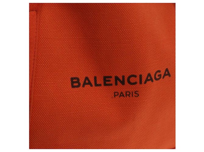 Borsa Balenciaga Navy Cabas S Tote Bag Canvas Orange Silver 339933 Auth BA16102 Argento Arancione - vista 20