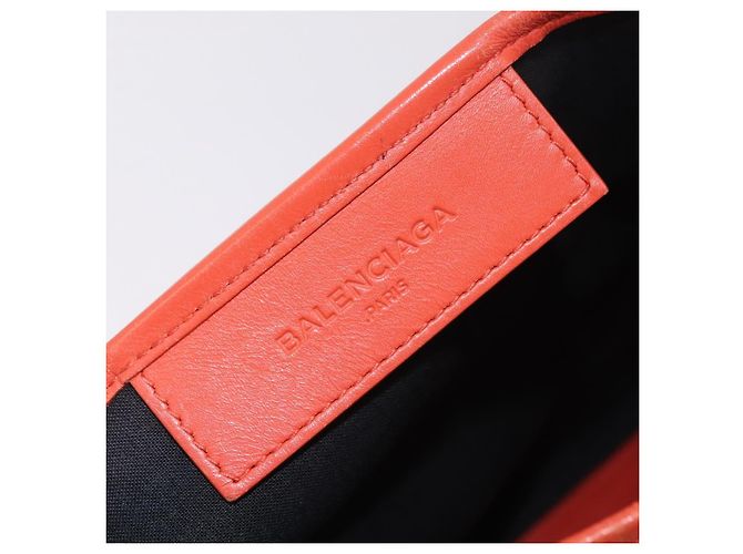 Borsa Balenciaga Navy Cabas S Tote Bag Canvas Orange Silver 339933 Auth BA16102 Argento Arancione - vista 21