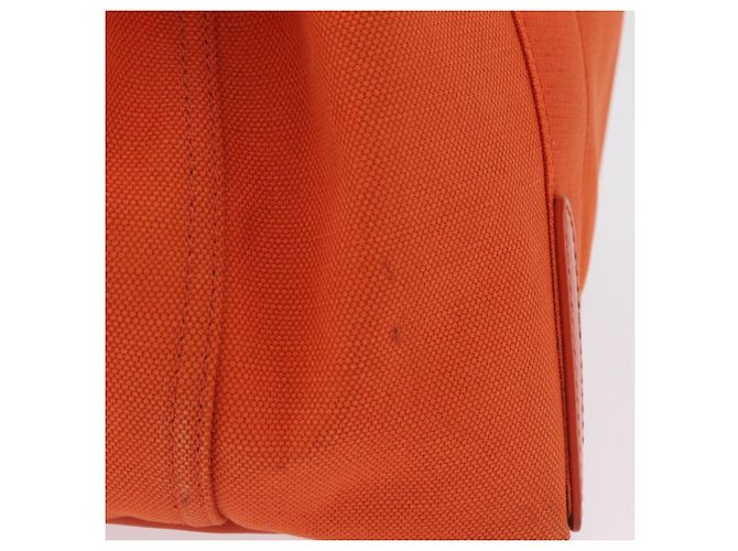 Borsa Balenciaga Navy Cabas S Tote Bag Canvas Orange Silver 339933 Auth BA16102 Argento Arancione - vista 5