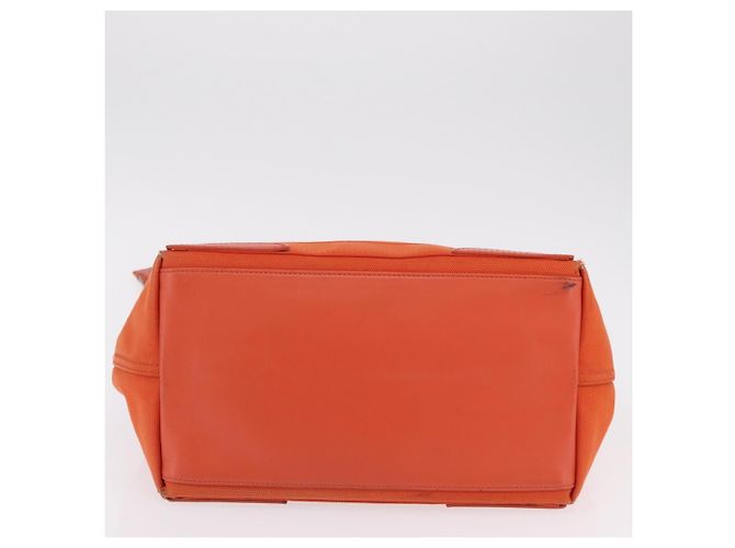 Borsa Balenciaga Navy Cabas S Tote Bag Canvas Orange Silver 339933 Auth BA16102 Argento Arancione - vista 7