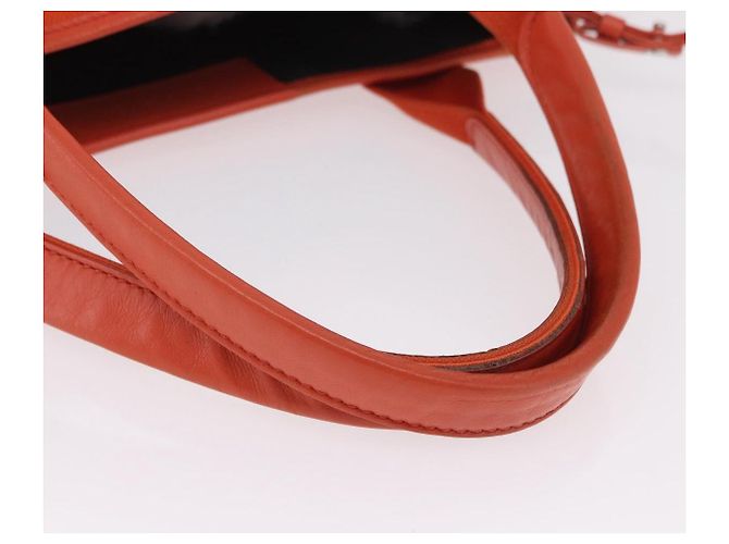 Borsa Balenciaga Navy Cabas S Tote Bag Canvas Orange Silver 339933 Auth BA16102 Argento Arancione - vista 8