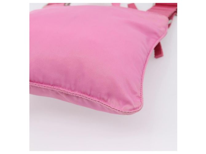Bolsa de Ombro PRADA Nylon Rosa Prata Auth 207599A - vista 16