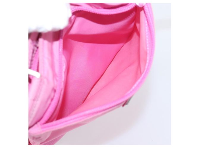 Bolsa de Ombro PRADA Nylon Rosa Prata Auth 207599A - vista 22