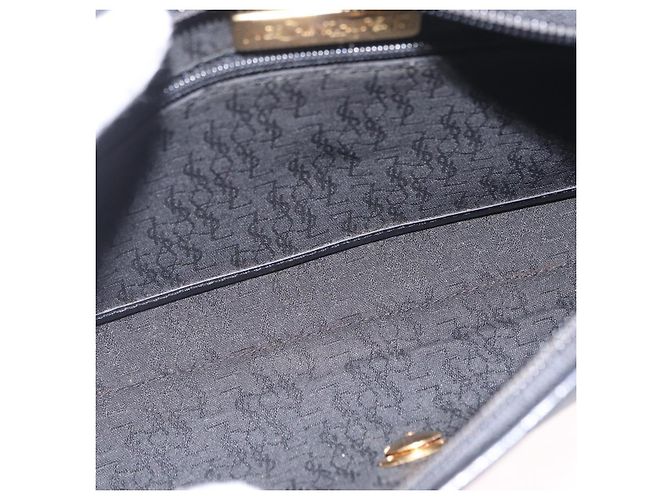 Autre Marque Borsa a pochette Saint Laurent in pelle e tela Nero Grigio oro Auth am12782A Marrone D'oro - vista 12