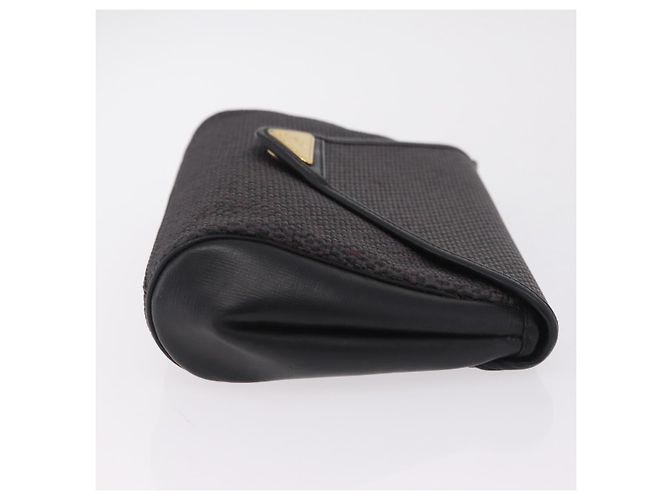 Autre Marque Borsa a pochette Saint Laurent in pelle e tela Nero Grigio oro Auth am12782A Marrone D'oro - vista 4