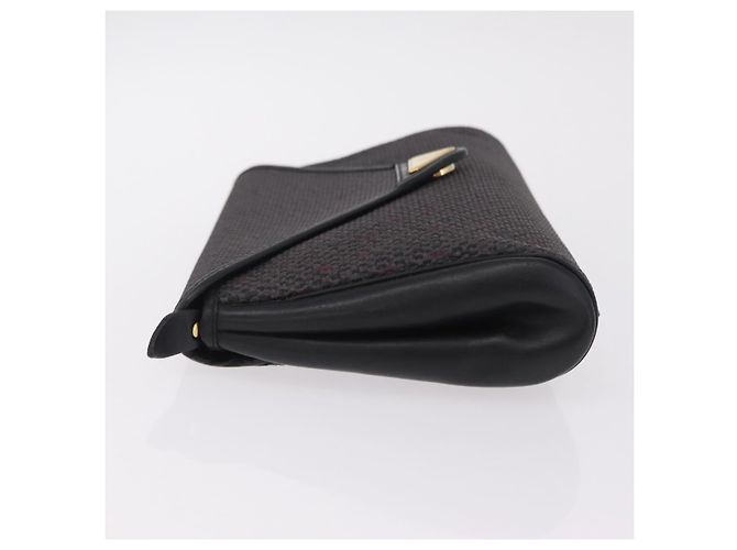 Autre Marque Borsa a pochette Saint Laurent in pelle e tela Nero Grigio oro Auth am12782A Marrone D'oro - vista 5