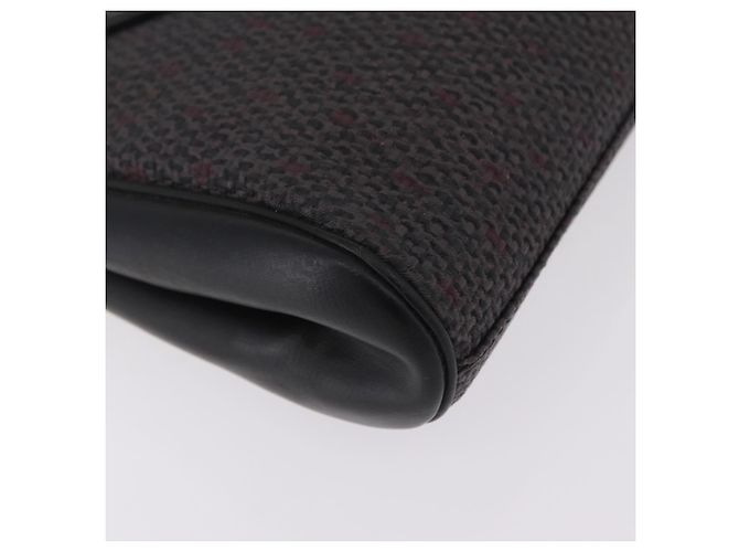 Autre Marque Borsa a pochette Saint Laurent in pelle e tela Nero Grigio oro Auth am12782A Marrone D'oro - vista 8