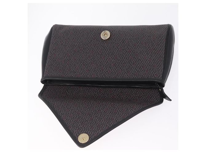 Autre Marque Borsa a pochette Saint Laurent in pelle e tela Nero Grigio oro Auth am12782A Marrone D'oro - vista 9