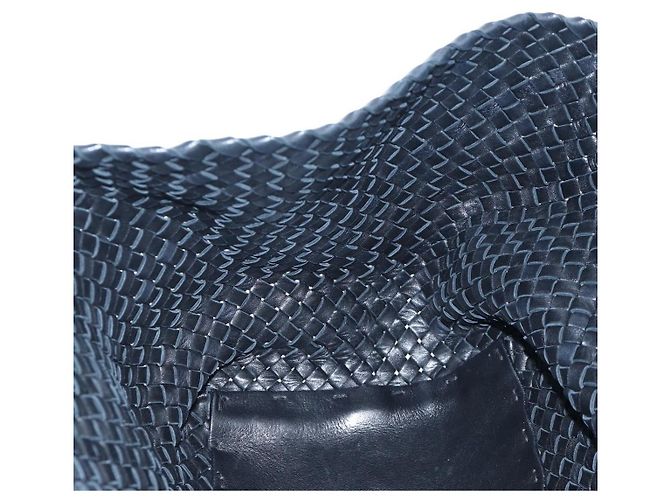 BOTTEGA VENETA INTRECCIATO Cabas GM Boston Bag Leather Black Auth am12609V - vista 24