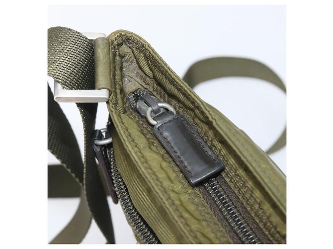 PRADA Schultertasche Nylon Green Silver Auth 205348A Silber Grün - Ansicht 10