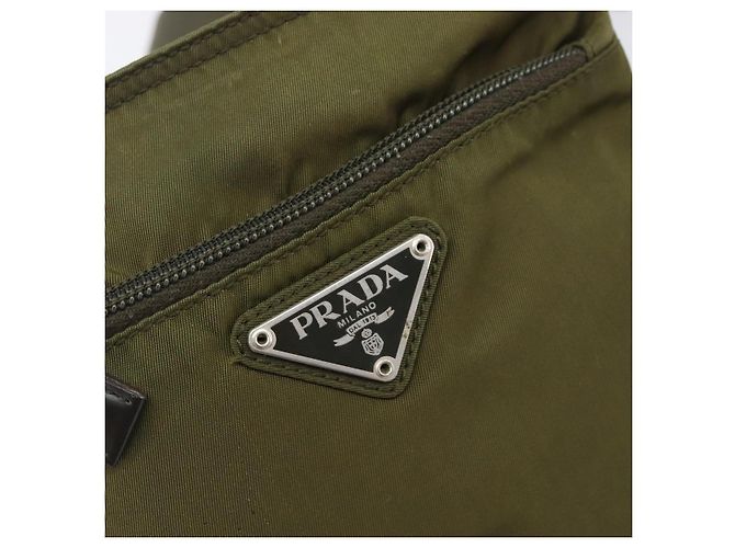 PRADA Schultertasche Nylon Green Silver Auth 205348A Silber Grün - Ansicht 18