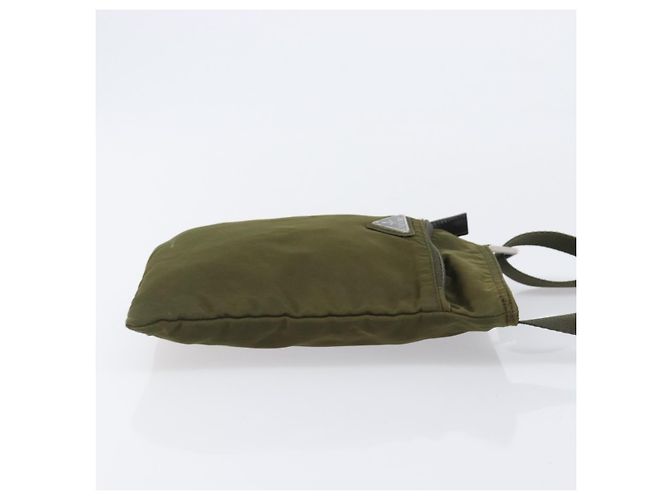 PRADA Schultertasche Nylon Green Silver Auth 205348A Silber Grün - Ansicht 3