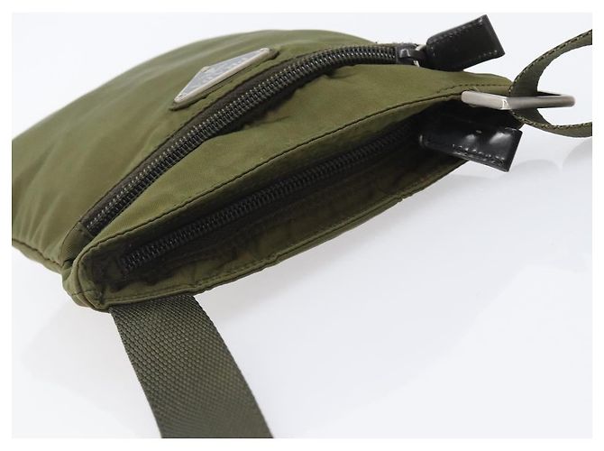 PRADA Schultertasche Nylon Green Silver Auth 205348A Silber Grün - Ansicht 6