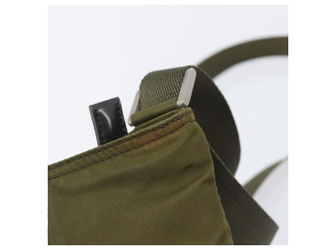PRADA Schultertasche Nylon Green Silver Auth 205348A Silber Grün - Ansicht 9