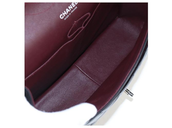Borsa a tracolla CHANEL Matelasse 30 Chain in pelle d'agnello nera e argento CC Auth 200505SAM Nero - vista 10