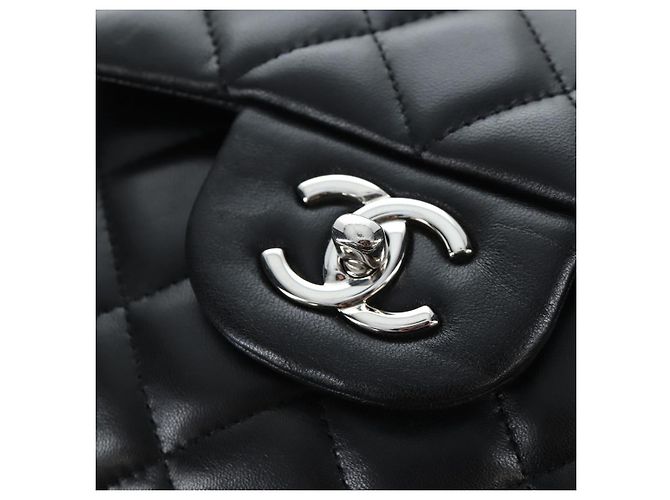 Borsa a tracolla CHANEL Matelasse 30 Chain in pelle d'agnello nera e argento CC Auth 200505SAM Nero - vista 18