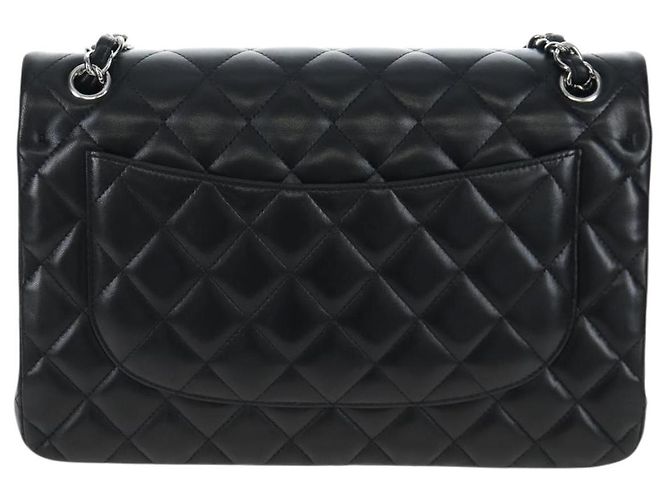 Borsa a tracolla CHANEL Matelasse 30 Chain in pelle d'agnello nera e argento CC Auth 200505SAM Nero - vista 2