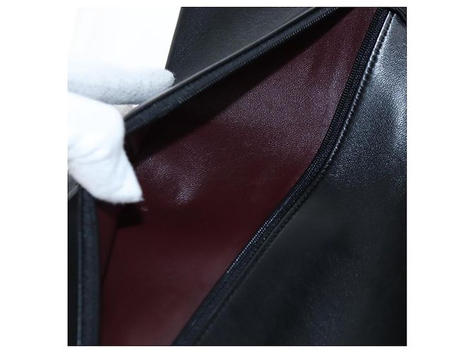 Borsa a tracolla CHANEL Matelasse 30 Chain in pelle d'agnello nera e argento CC Auth 200505SAM Nero - vista 22