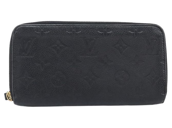 LOUIS VUITTON Monogram Empreinte Zippy Wallet Long Wallet M61864 LV Auth 206817 Preto - vista 13