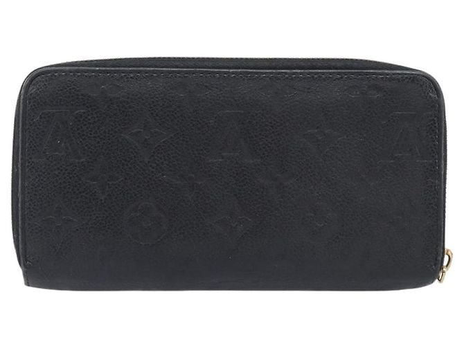 LOUIS VUITTON Monogram Empreinte Zippy Wallet Long Wallet M61864 LV Auth 206817 Preto - vista 2